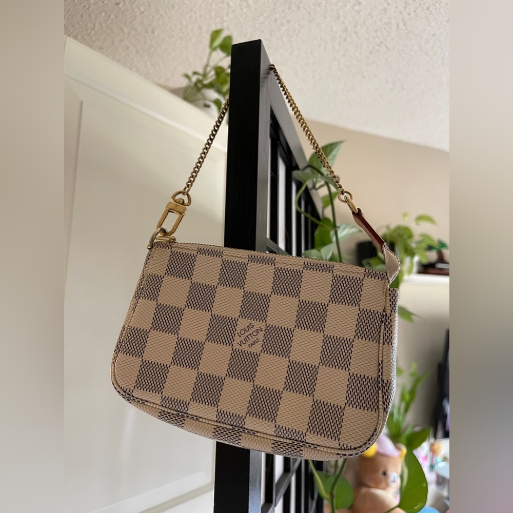 SOLD AUTHENTIC Louis Vuitton Mini Pochette Damier Azur